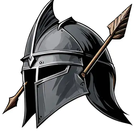 Crusader Helmet And Arrow