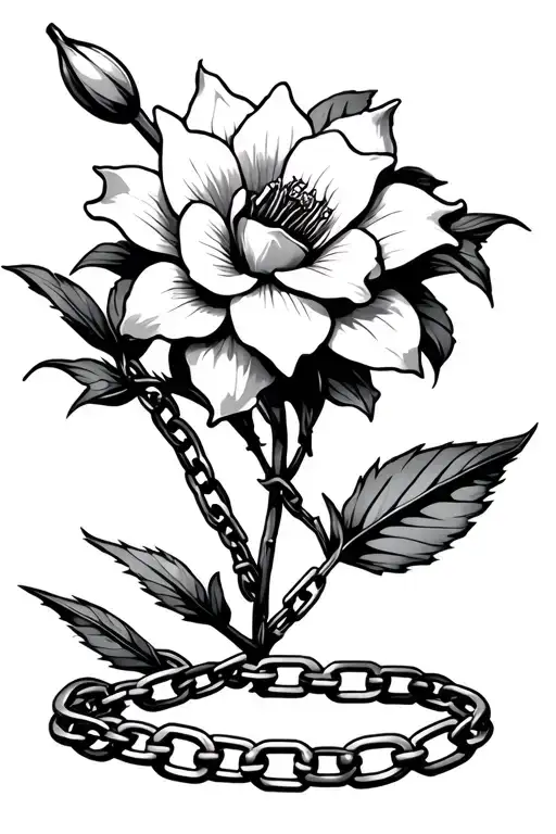 Cool Gardenia Flower With Chains