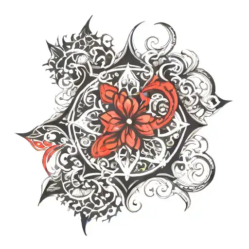 Abstract Gothic Red-and-black Pattern Inspired