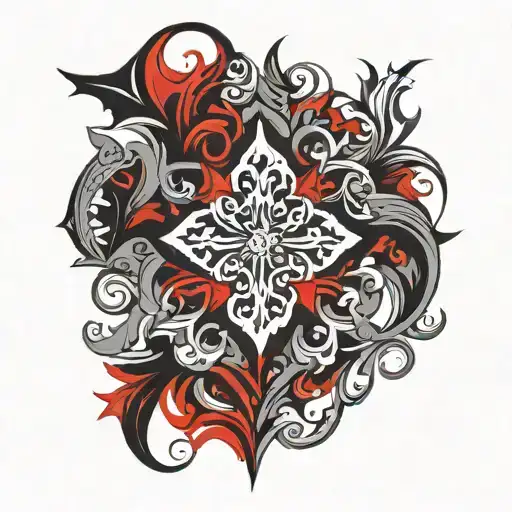Abstract Gothic Red-and-black Pattern