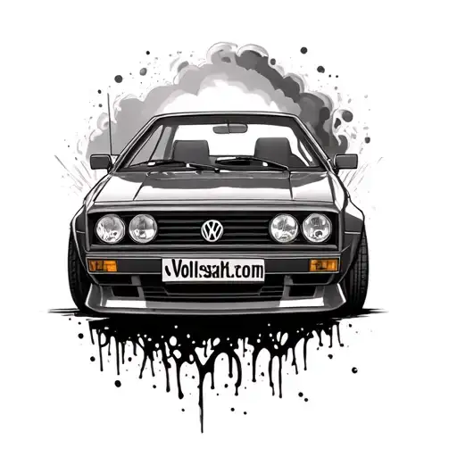 A Tattoo Picture Of An Volkswagen Scirocco From 1980