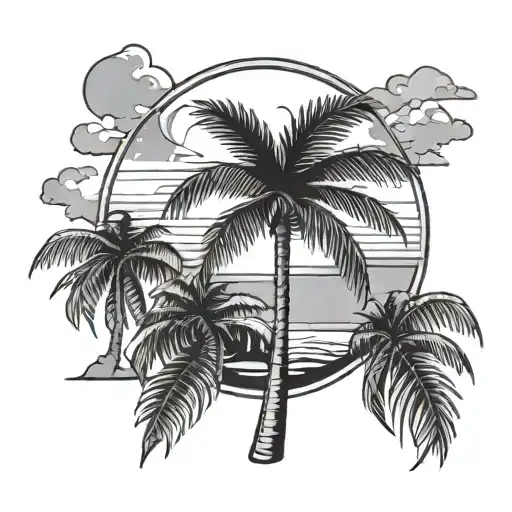 Beach Palm Tree Baseball Field