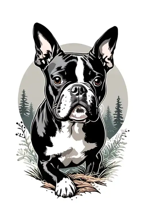 Boston Terrier Wood Mountain Trail