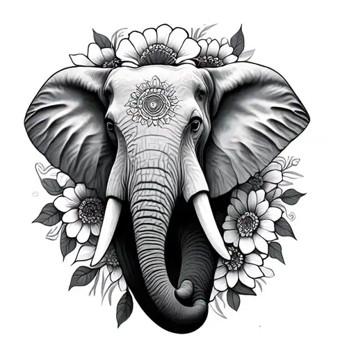 Elephanthead Mandala Flowers