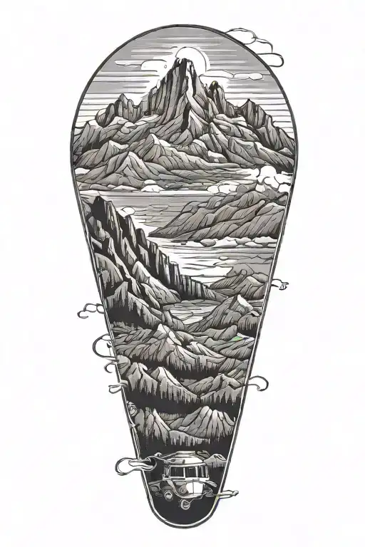 Travel In Front Of Mountains Panorama