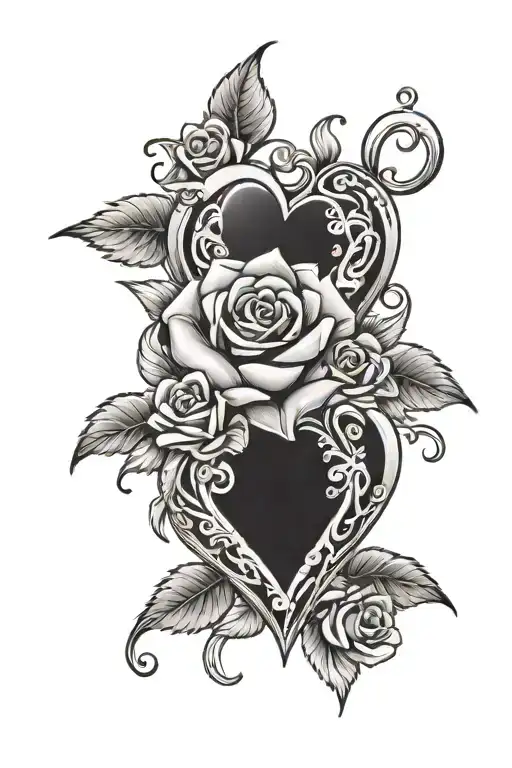 Mom Heart With Roses