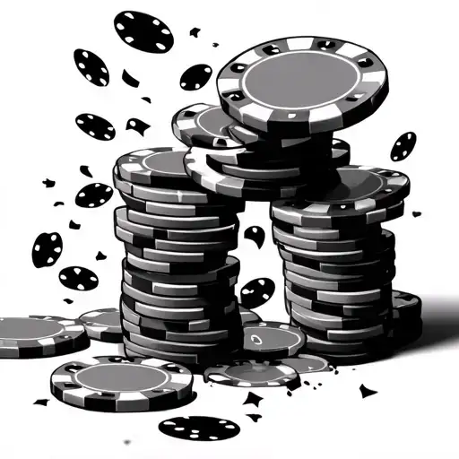 Poker Chips Sliding Out Of A Stack And Falling