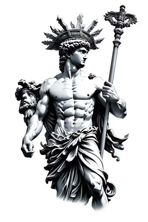 Italian God Hermes Stencil