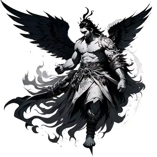 Chinese Worrior Angel Man