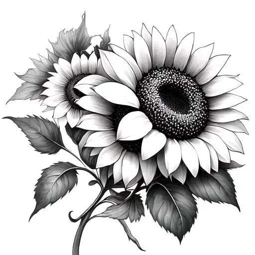 Passiflore And Sunflower Blooming