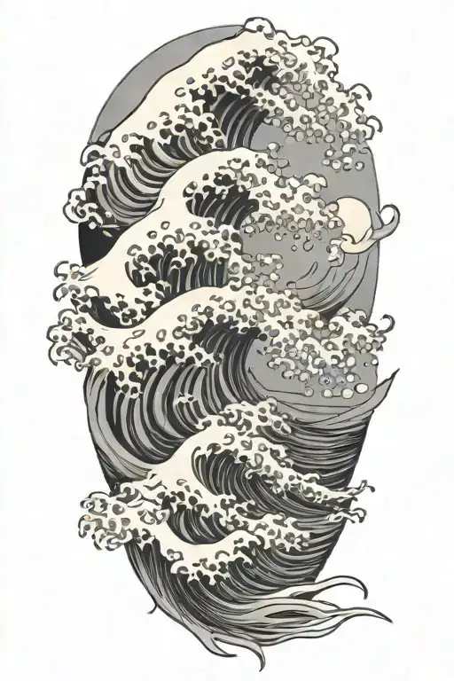 Japanese Waves Crashing Waves Representing Family