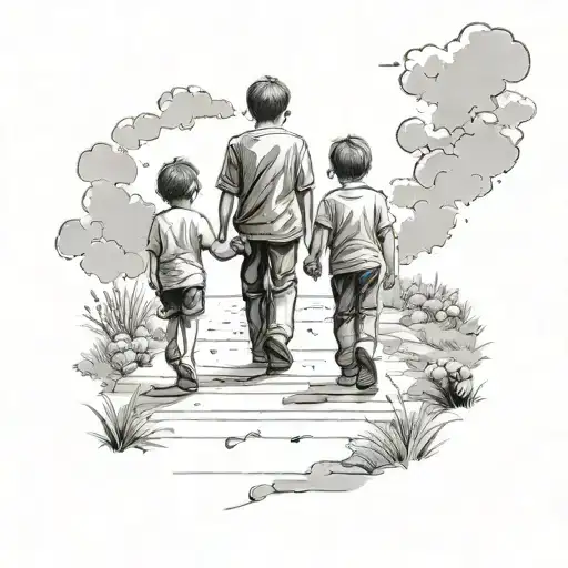 A Young Boy Walking Alone While His Best Friend Is Walking To Heaven