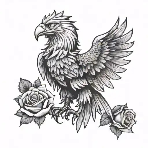 Polish Eagle With Roses