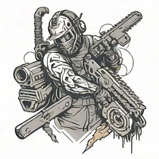 Sketch Style And Chainsaw Man Themed