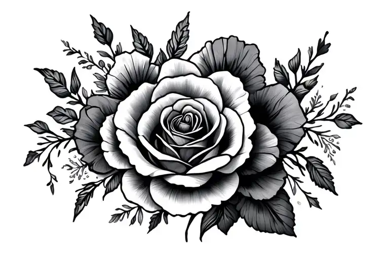 Wrap Wrist Tattoo With Roses And Poppies