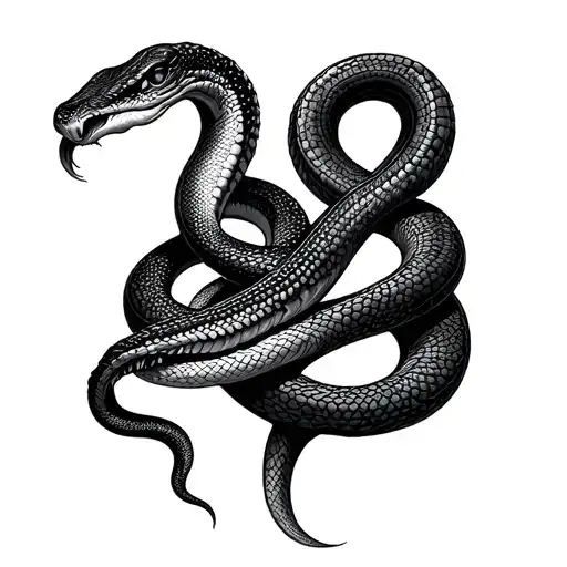 Two Snakes Facing Each Other But Slightly Far