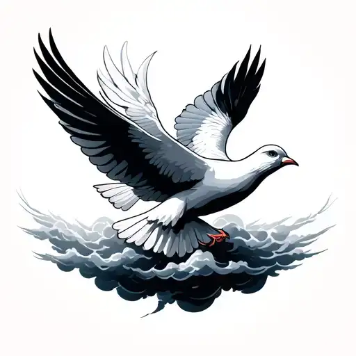 Cloud Formation Shape W Dove Flying