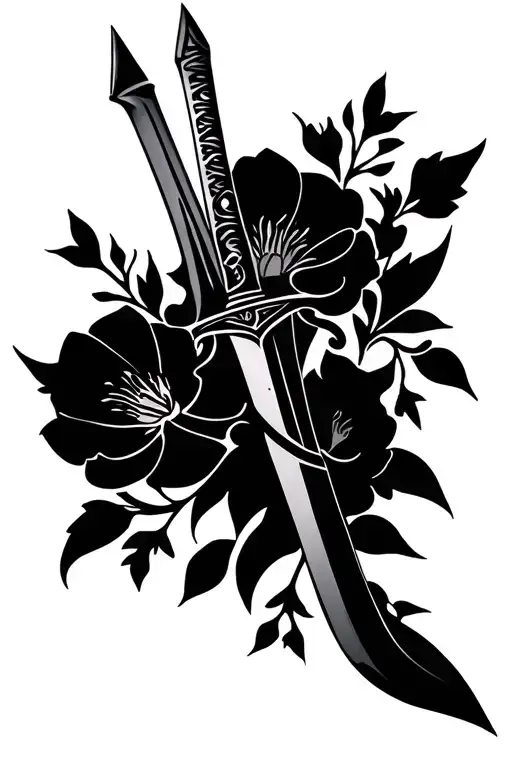 Sword And Flowers Simple