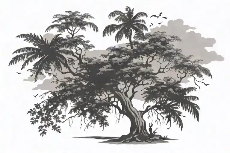 The Country Of Jamaica Island Tree