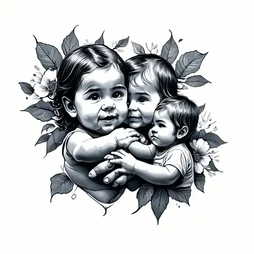 Hand Man And Hand Children