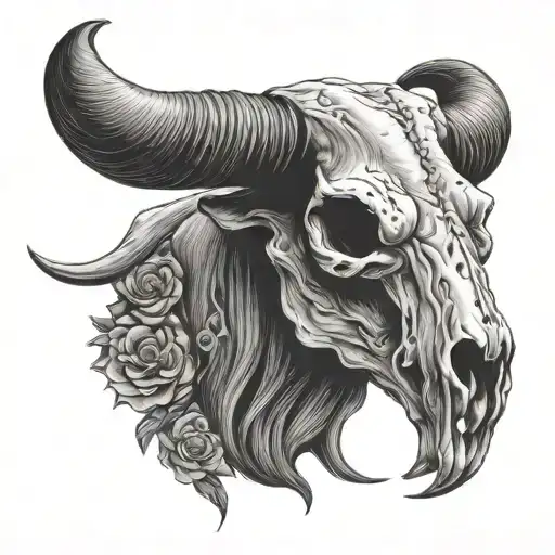 Long Horn Bull Skull