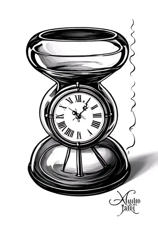 Roman Numeral Clock Face Hour Glass Bottle