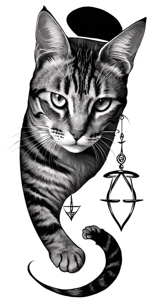 Libra Zodiac Sign And Cat Face