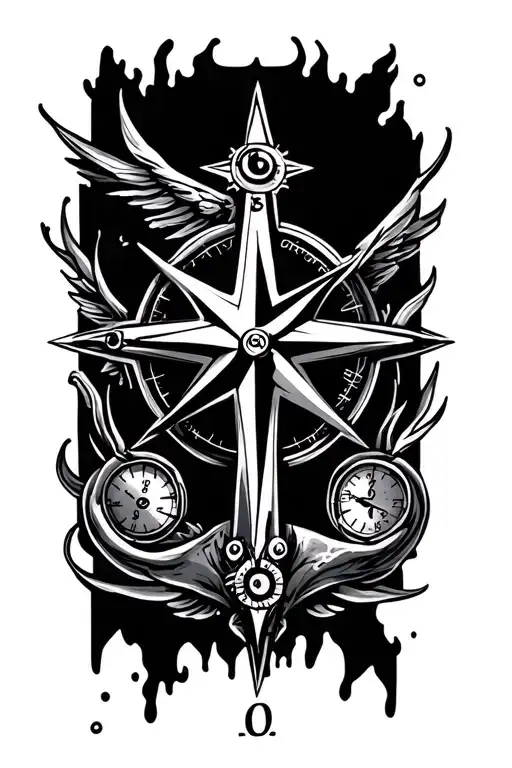 Cross And A Compass With A Date On The Side