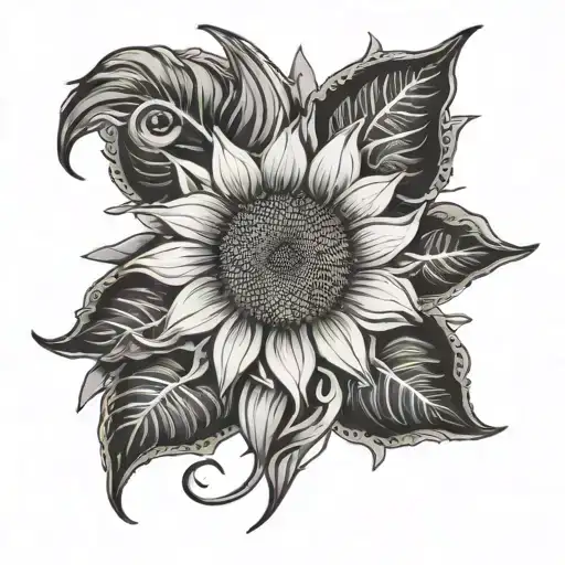 Sunflower And Aquarius Zodiac Sign