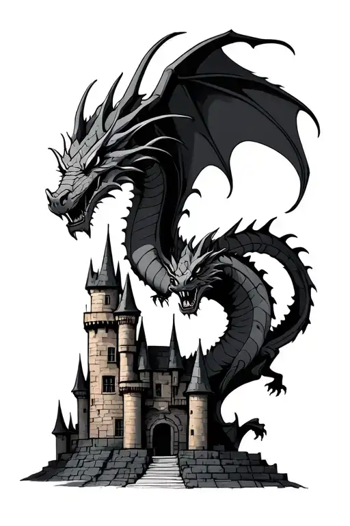 Castle And A Dragon