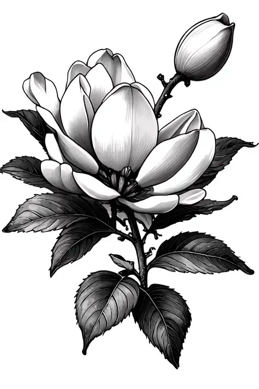 Magnolia Blossom Watered By Garden Hose