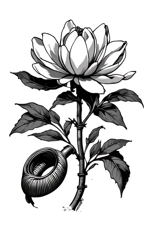 Garden Hose Watering A Southern Magnolia Blossom