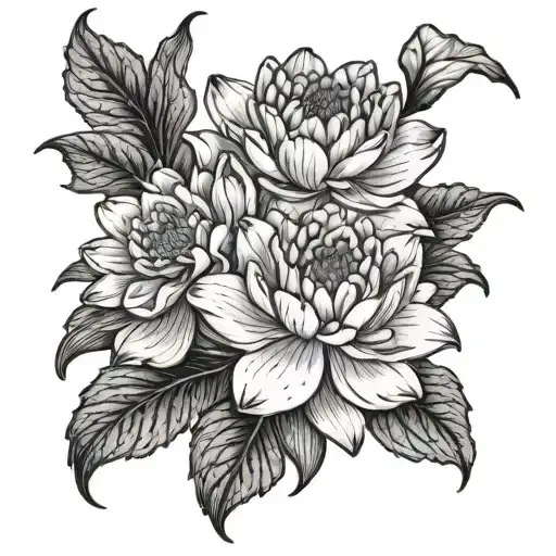 Carnation And Water Lily Flowers