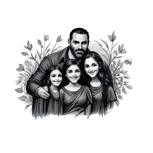 Family Tattoo With Dad As The Rock Of The Family