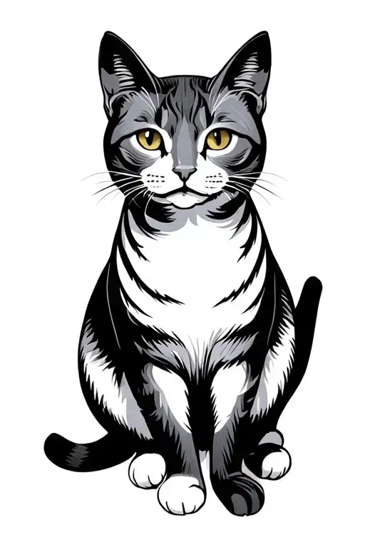 Minimalist Cat Representing The
