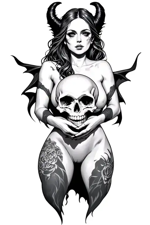 Succubus Holding A Skull