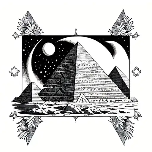 Egypt Pyramid Moon