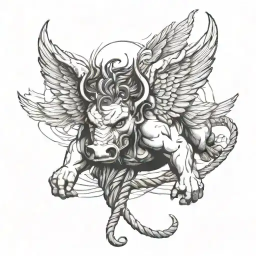 An Angel Hog Tied Together With Rope