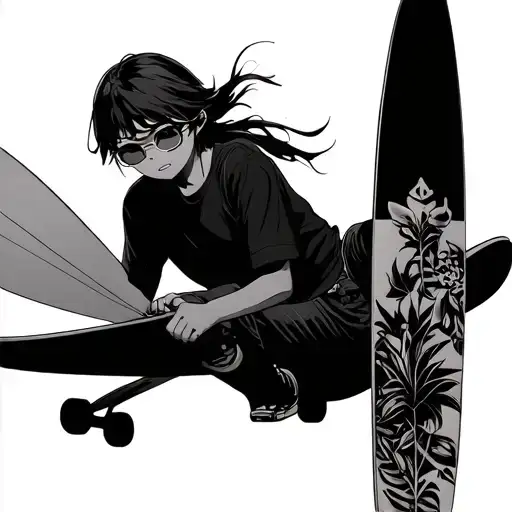 Anime Surfer And Skater