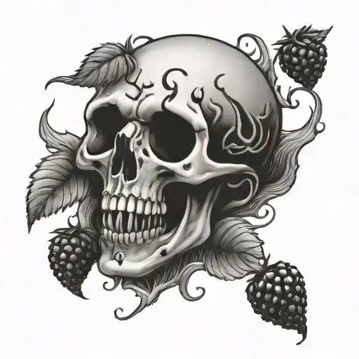 Ghost Blowing Rasberry Matching Tattoo Design