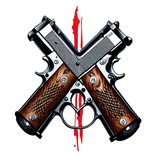 Two 1911 Colt And Kimber Barrels Crossed