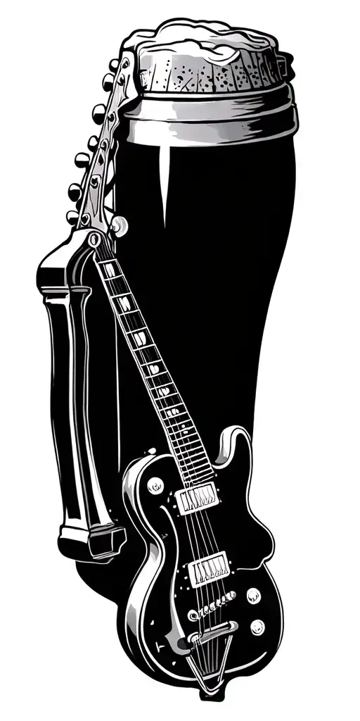 Music Stage Guitar Beer Mug