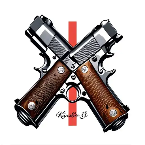 Two 1911 Colt And Kimber Barrels Crossed