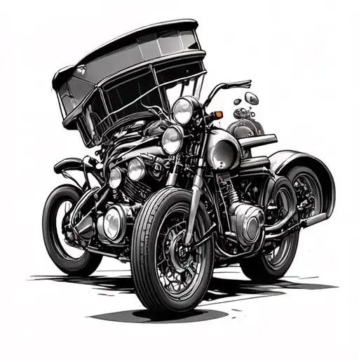 Cars And Motorbikes In Engineering Style