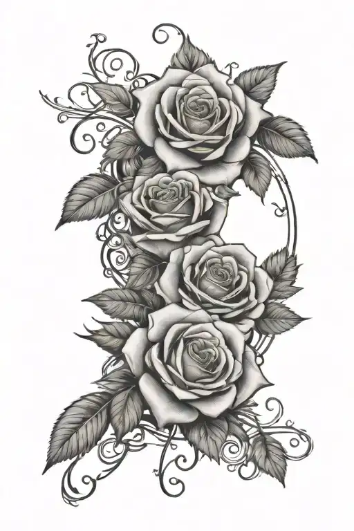 Roses And Vines With Family Members Names