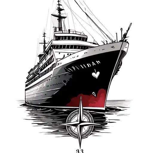 Cruise Ship In Dry Dock With Compass To 103 And Sign Love