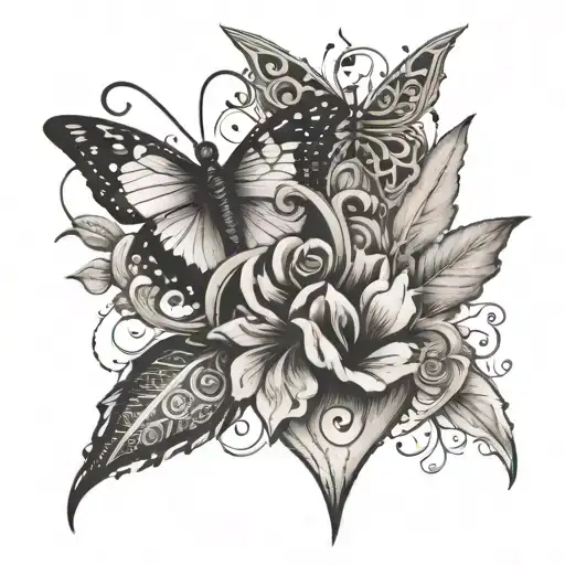 The Name Hunter With A Heart A Cross A Semi Colon A Butterfly Flowers Lines And Dots