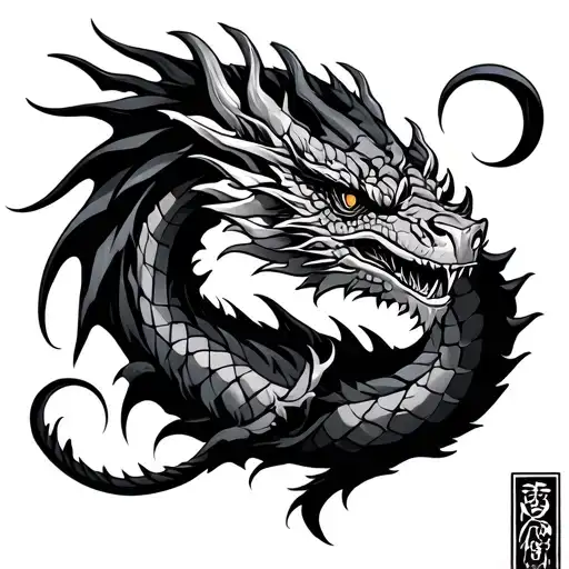 Simplistic Dragon Rib Tattoo Design