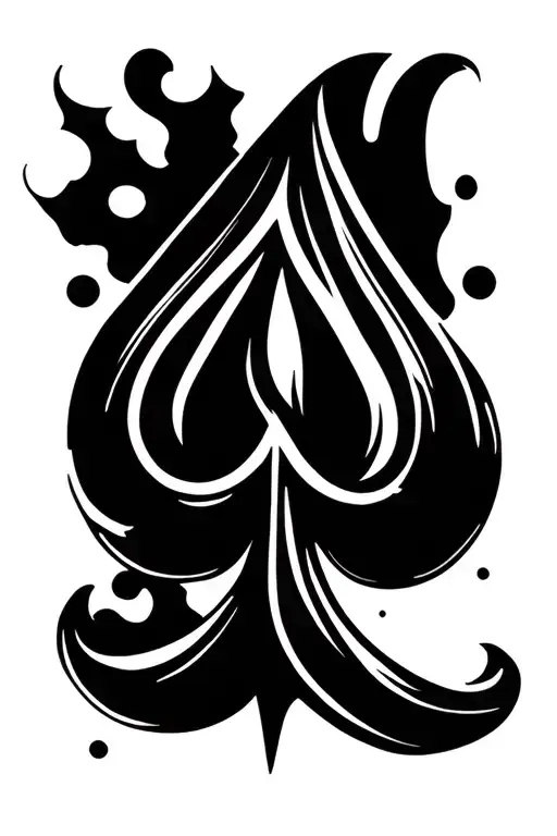 Skinny Elongated Spade Symbol Simple Design