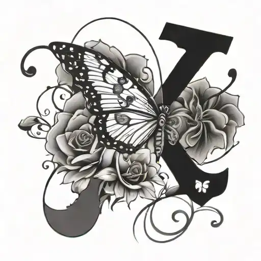 The Name Hunter With A Cross A Semicolon Butterfly A Heart Flowers And Lines And Dots